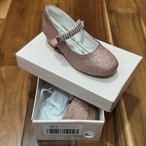 Sparkly Pink Kids Shoes with Rhinestone Strap